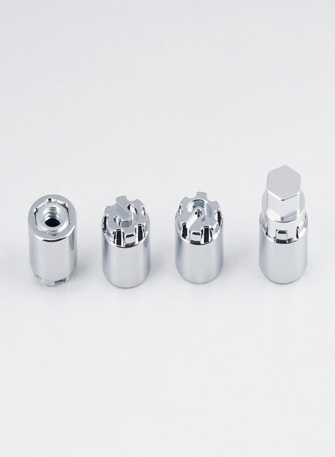 DJX 4PCS Aluminum M4 Wheel Nut Center Cap Locking Hubs w/Tool for 1/10 RC Crawler Traxxas TRX4 Axial SCX10 90046 D90 Redcat Gen7(Chrome) - Image 3